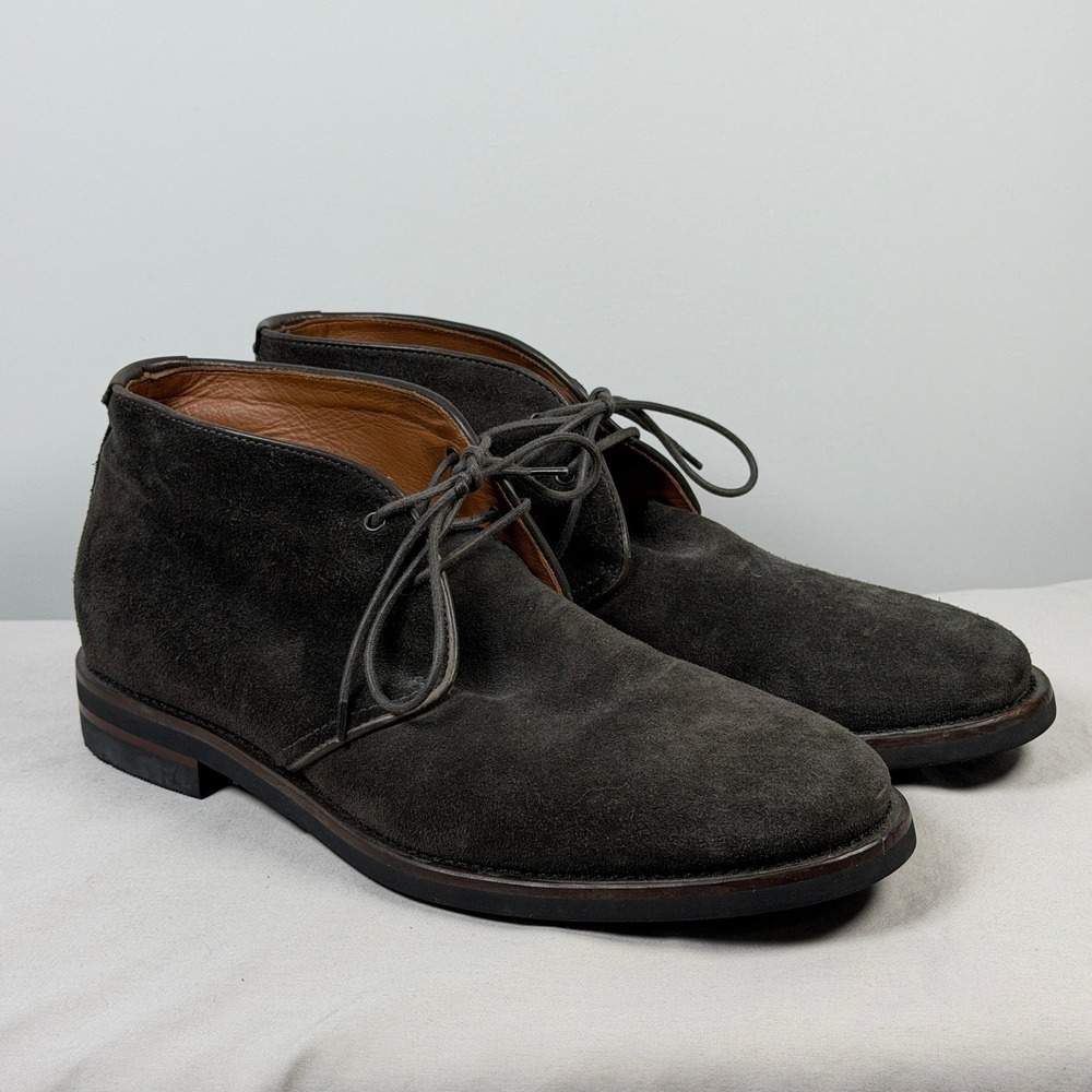 Aquatalia Weatherproof Suede Chukka Boots Made in Italy Gray Mens Size 9.5